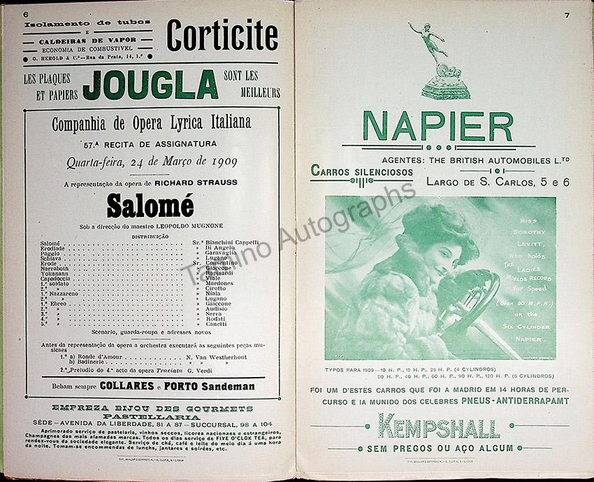 Teatro San Carlos - Lisbon - Lot of 18 Opera Programs 1908-1910 - Image 16