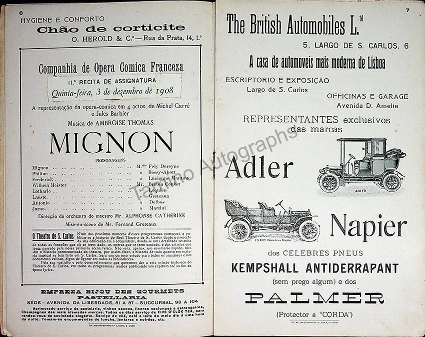 Teatro San Carlos - Lisbon - Lot of 18 Opera Programs 1908-1910 - Image 17