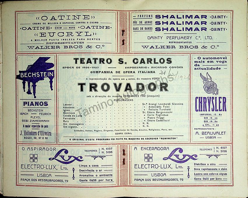 Teatro San Carlos - Lisbon - Lot of 18 Opera Programs 1908-1910 - Image 18