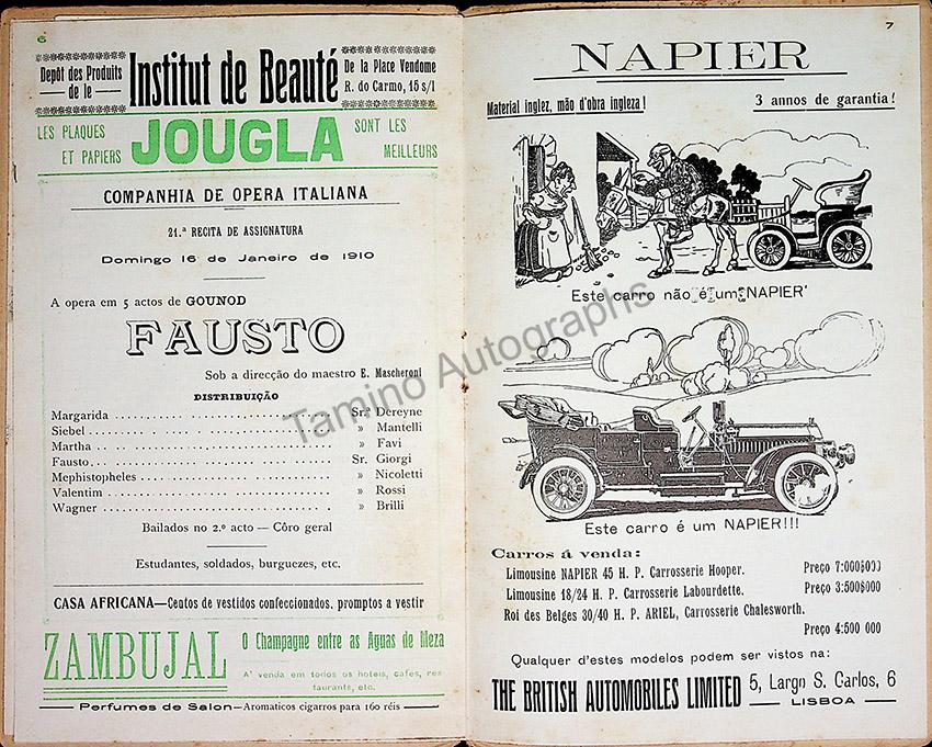 Teatro San Carlos - Lisbon - Lot of 18 Opera Programs 1908-1910 - Image 7