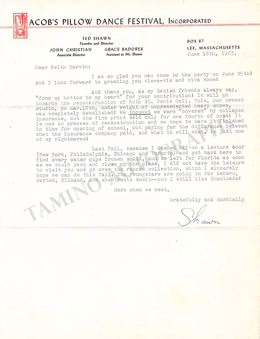 Shawn, Ted - Lot of Signed Photographs & Letters - Image 4