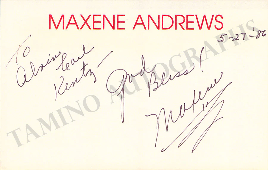 The Andrews Sisters - Autograph Lot