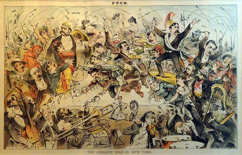 The Operatic War in New York - Original Print 1883