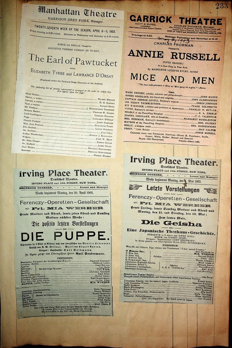 Theater - Large Program Clip Collection 1880-1925 - Image 131