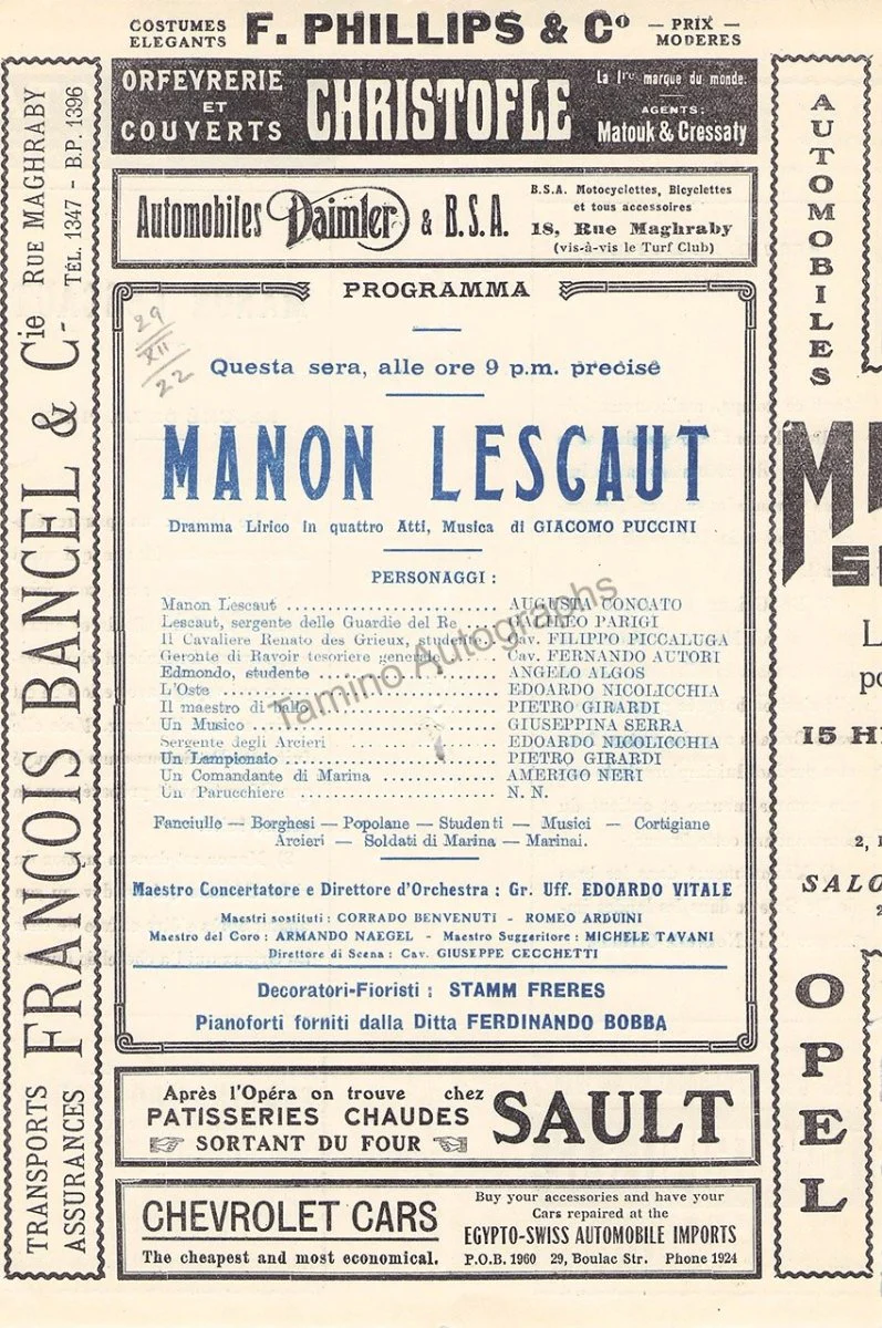 Theatre Royal de L“Opera - Cairo - Program Lot 1920s - Image 49
