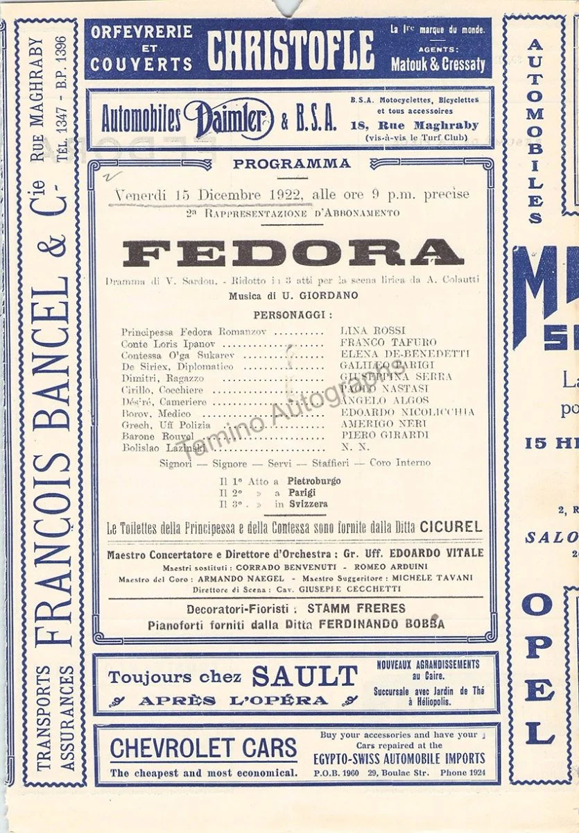 Theatre Royal de L“Opera - Cairo - Program Lot 1920s - Image 50
