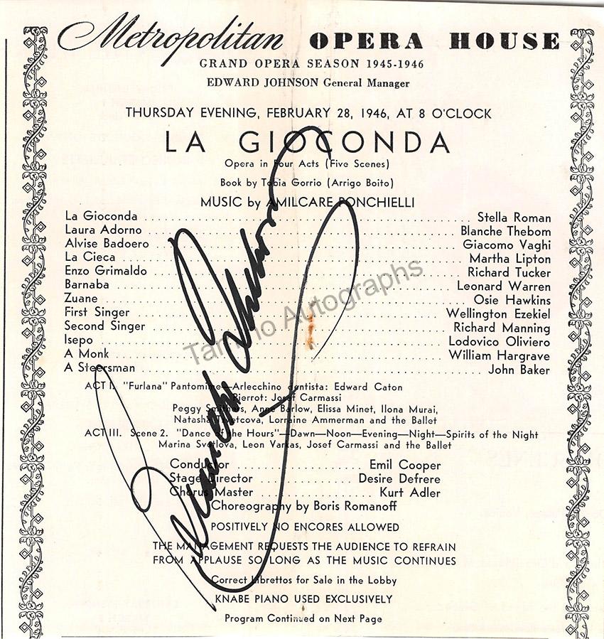 Thebom, Blanche - Autograph Photo and Program Lot - Image 26