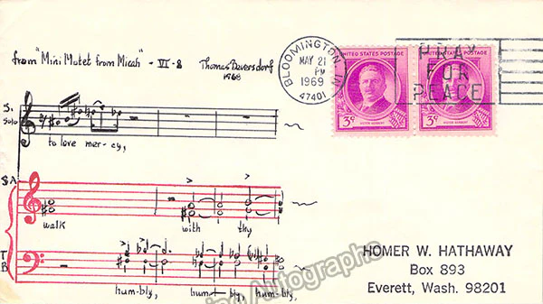 Beversdorf, Thomas - Autograph Music Quote Signed 1968