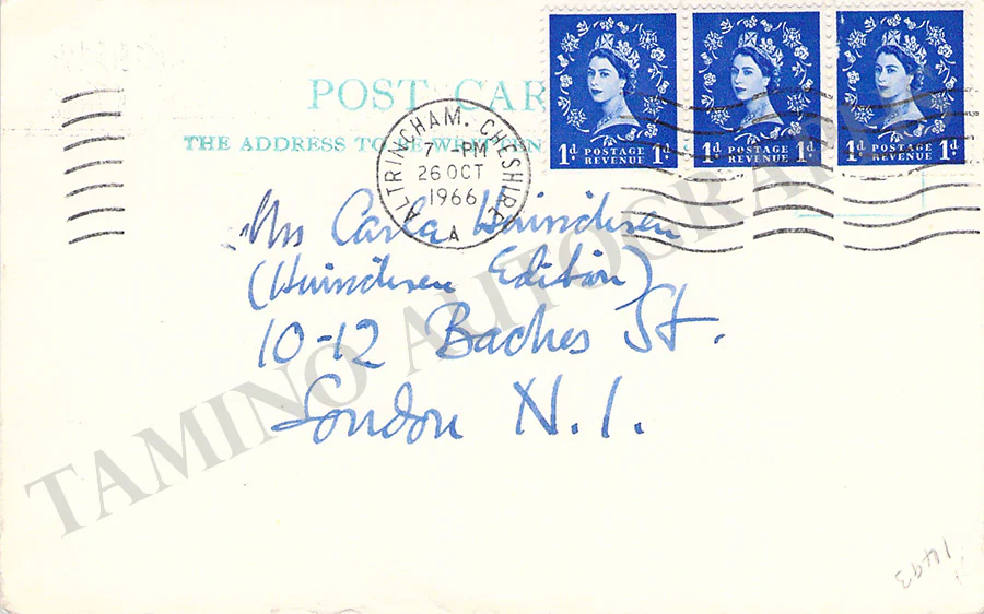 Pitfield, Thomas - Autograph Note Signed 1966 - Image 2