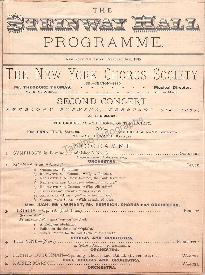 Thomas, Theodore - Program and Clip Lot 1883-1885 - Image 9