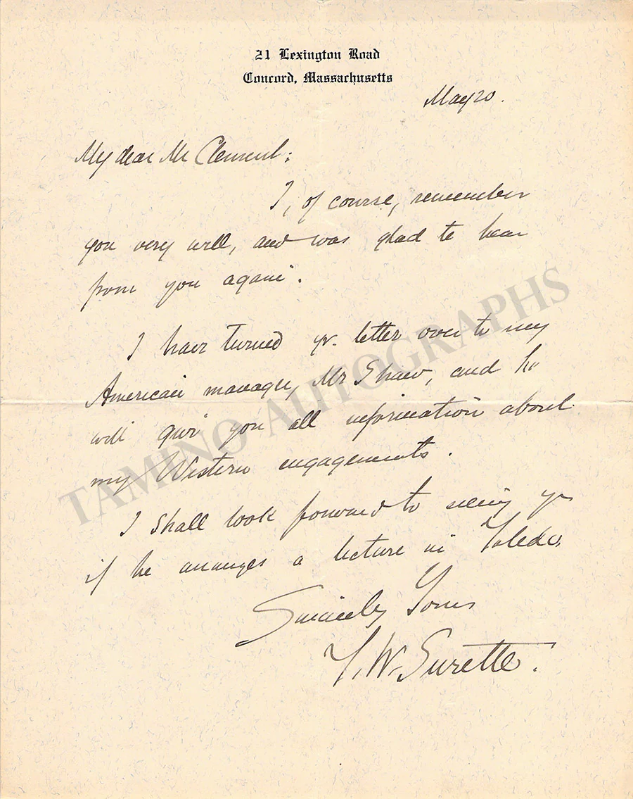 Whitney Surette, Thomas - Set of 4 Autograph Letters Signed - Image 4