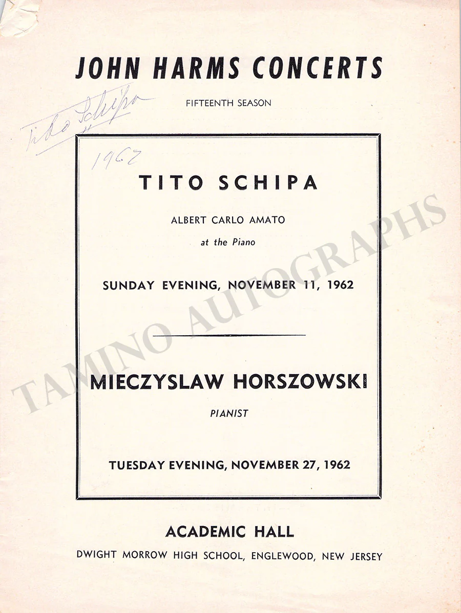 Schipa, Tito - Signed Programs (Various Options) - Image 6