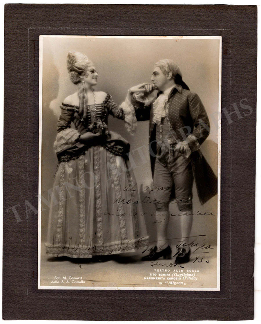 Schipa, Tito - Carosio, Margherita - Signed Photograph in Mignon