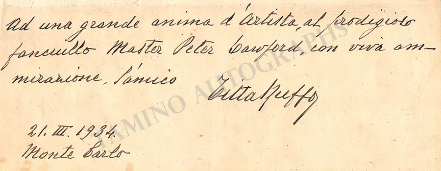 Ruffo, Titta - Autograph Manuscripts (Various Options)
