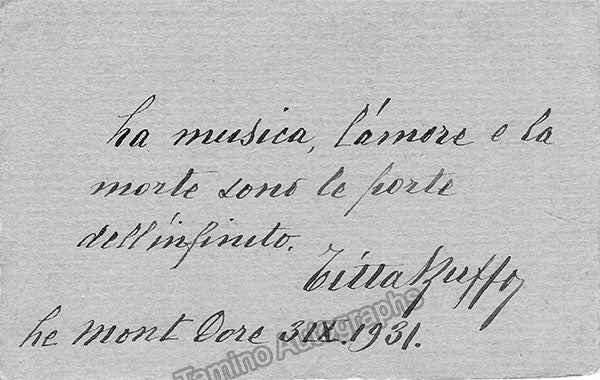 Ruffo, Titta - Autograph Manuscripts (Various Options) - Image 12