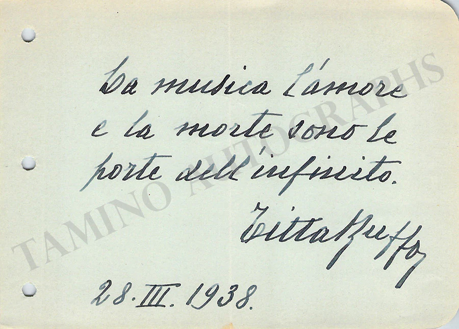 Ruffo, Titta - Autograph Manuscripts (Various Options) - Image 14