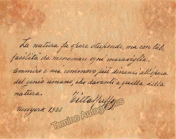 Ruffo, Titta - Autograph Manuscripts (Various Options) - Image 9