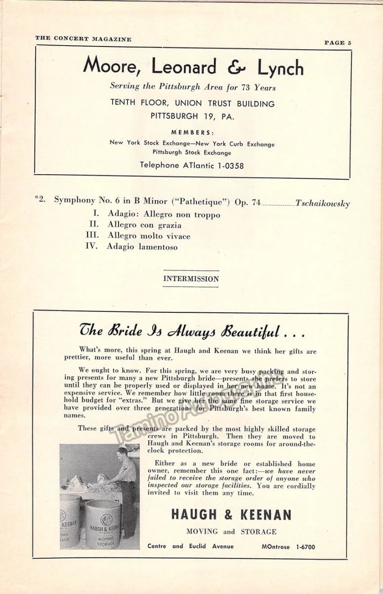 Toscanini, Arturo - Concert Program Pittsburgh 1950 - Image 4
