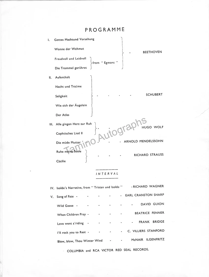 Traubel, Helen - Signed Program London 1953 - Image 3