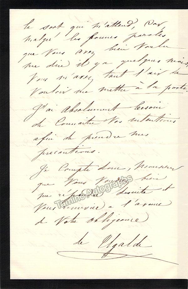 Ugalde, Delphine - Pair of Autograph Letters Signed - Image 2