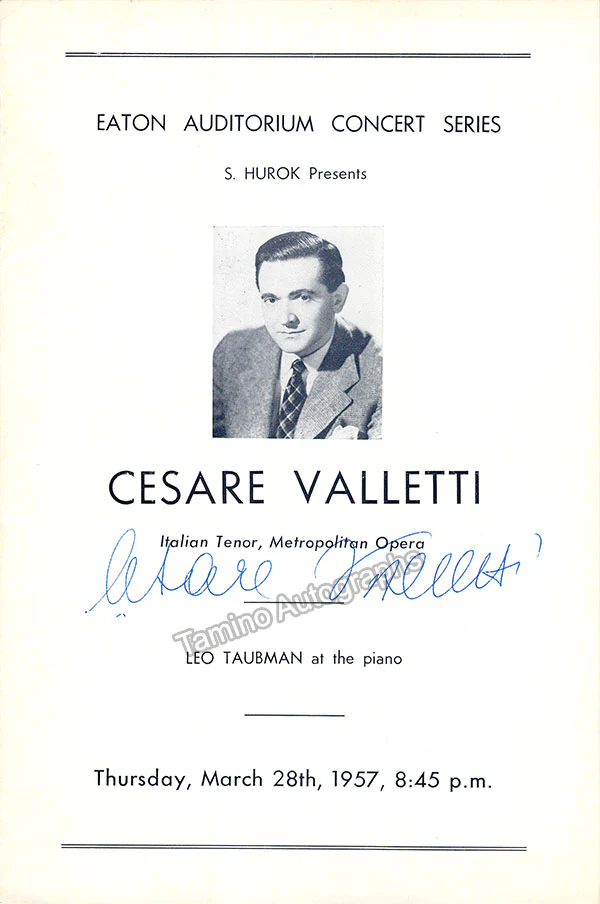 Valletti, Cesare - Signed Photograph + Program - Image 2