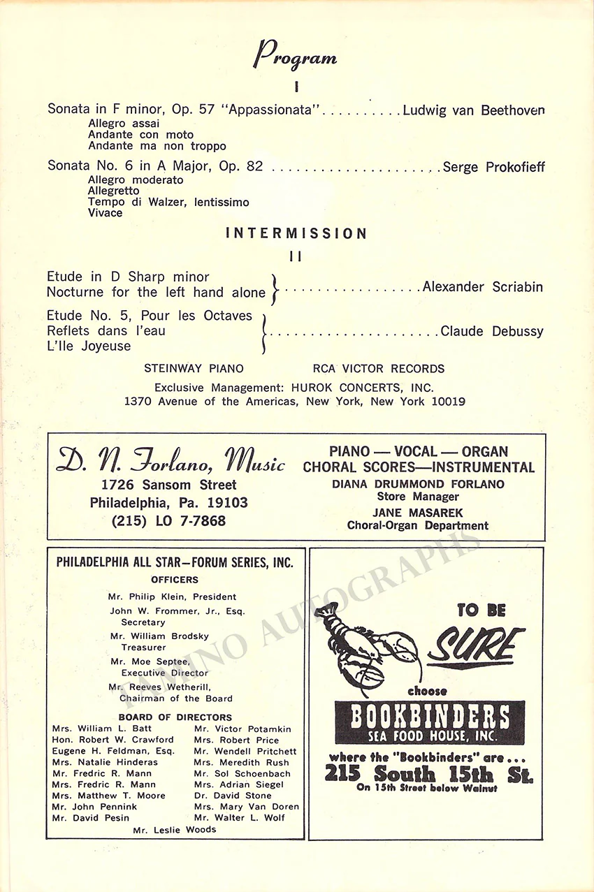 Cliburn, Van - Signed Programs (Various Options) - Image 7