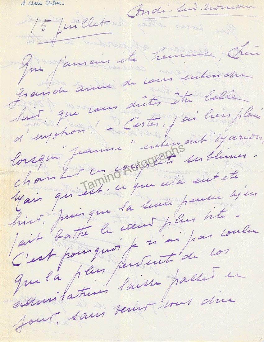 Vauthrin, Lucy - Autograph Letter Signed