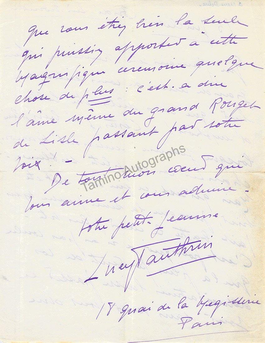 Vauthrin, Lucy - Autograph Letter Signed - Image 2