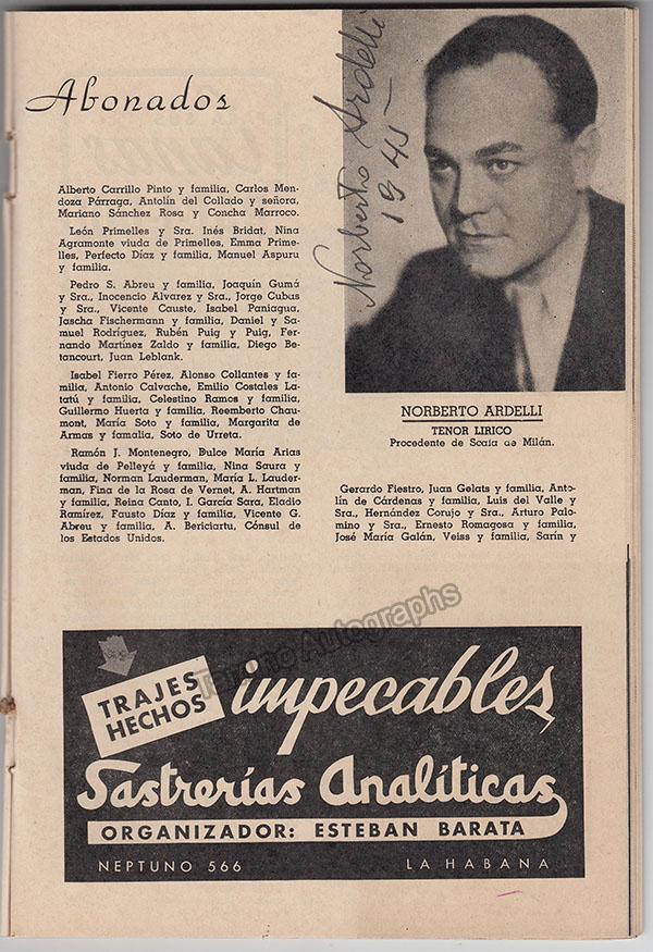 Vela, Antonio - Petrof, Ivan - Menkes, Sarah - Rolland, Josefina - Ardelli, Norberto - Signed Program Havana 1948 - Image 6