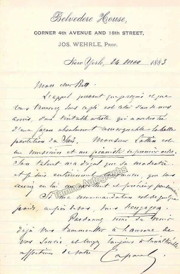 Capoul, Victor - Autograph Manuscripts (Various Options) - Image 8