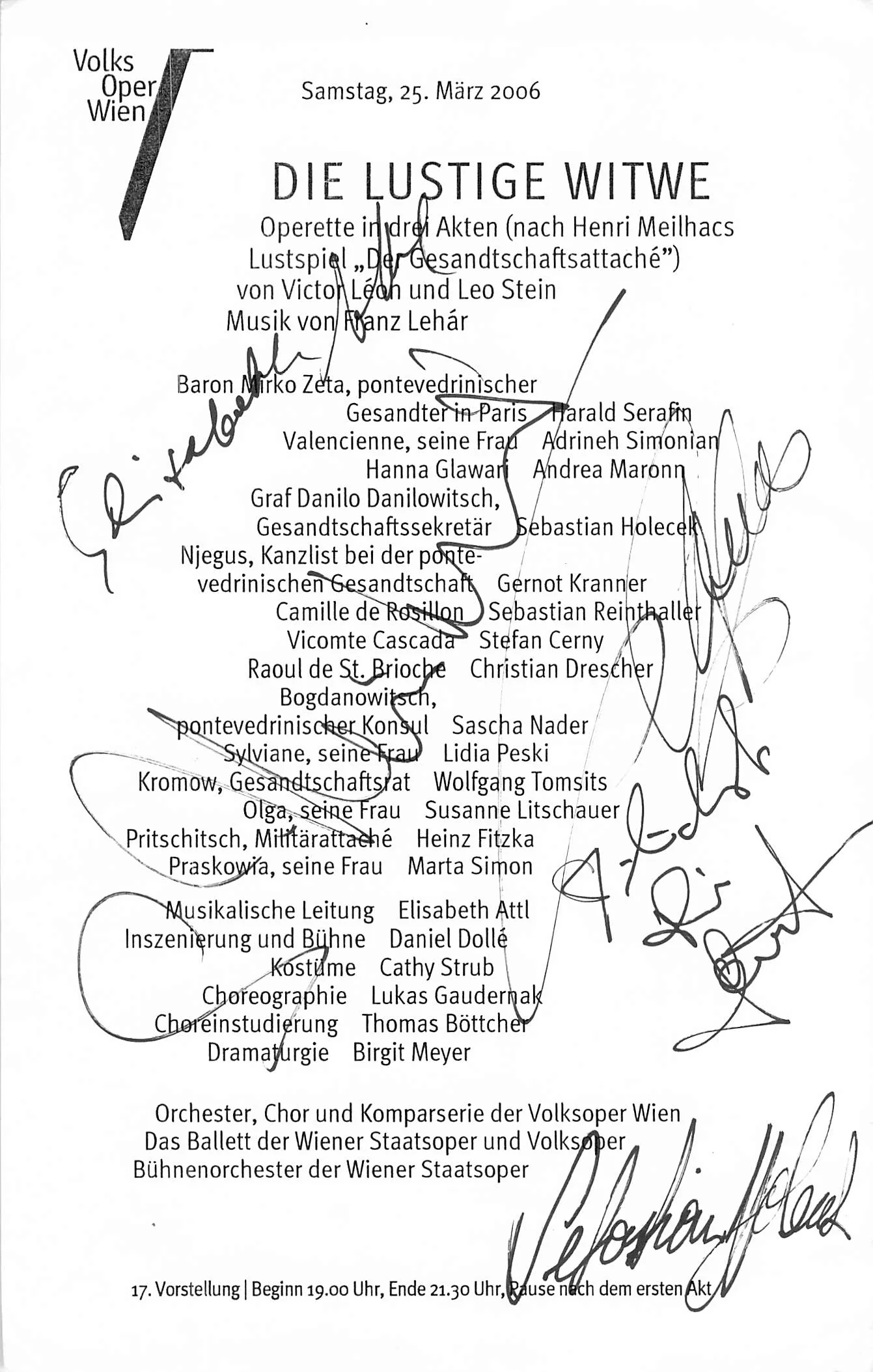 Vienna Opera - Collection of Signed Cast Pages 2001-2016 (Part I) - Image 116