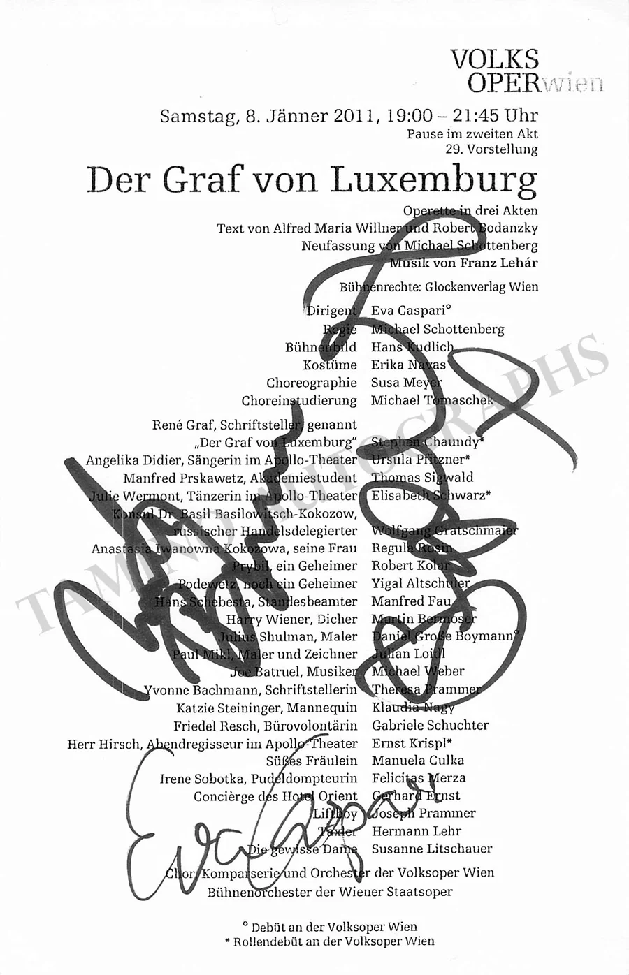 Vienna Opera - Collection of Signed Cast Pages 2001-2016 (Part I) - Image 118