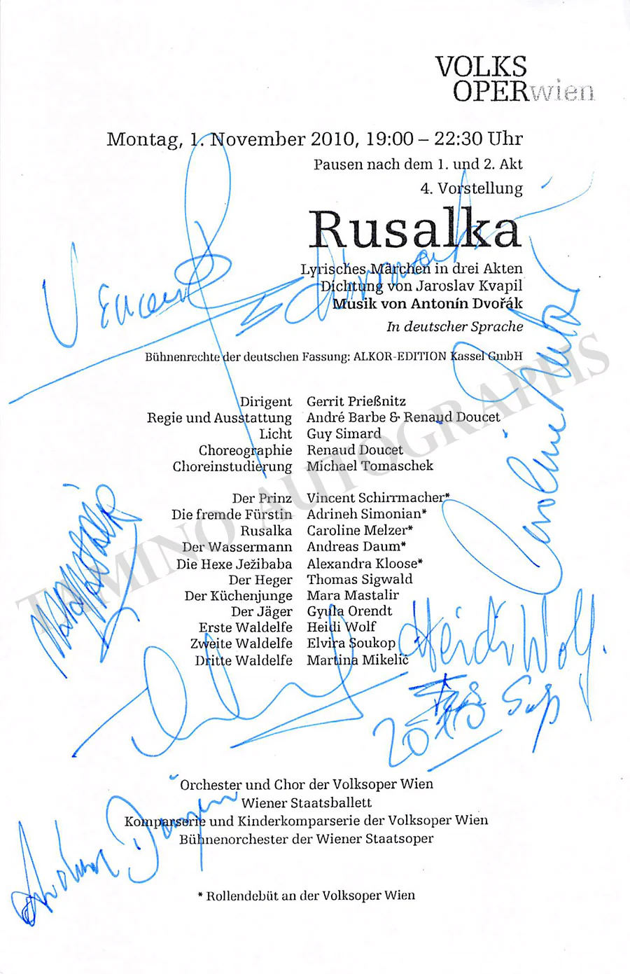 Vienna Opera - Collection of Signed Cast Pages 2001-2016 (Part I) - Image 121