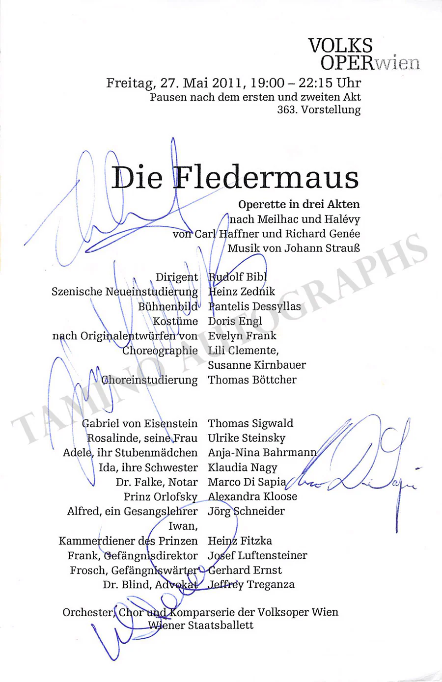 Vienna Opera - Collection of Signed Cast Pages 2001-2016 (Part I) - Image 125