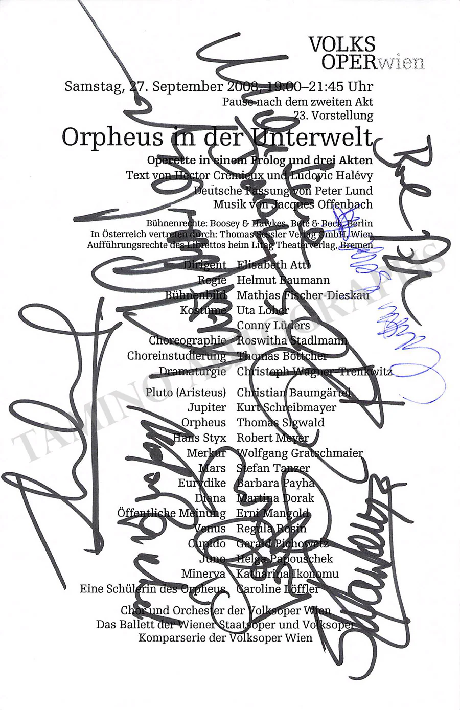 Vienna Opera - Collection of Signed Cast Pages 2001-2016 (Part I) - Image 132