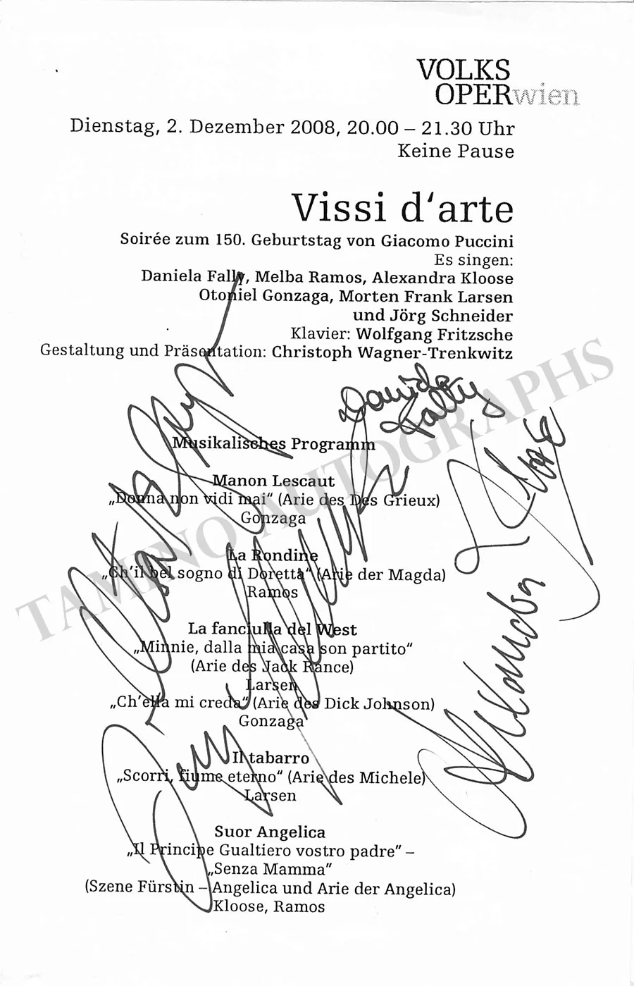 Vienna Opera - Collection of Signed Cast Pages 2001-2016 (Part I) - Image 141