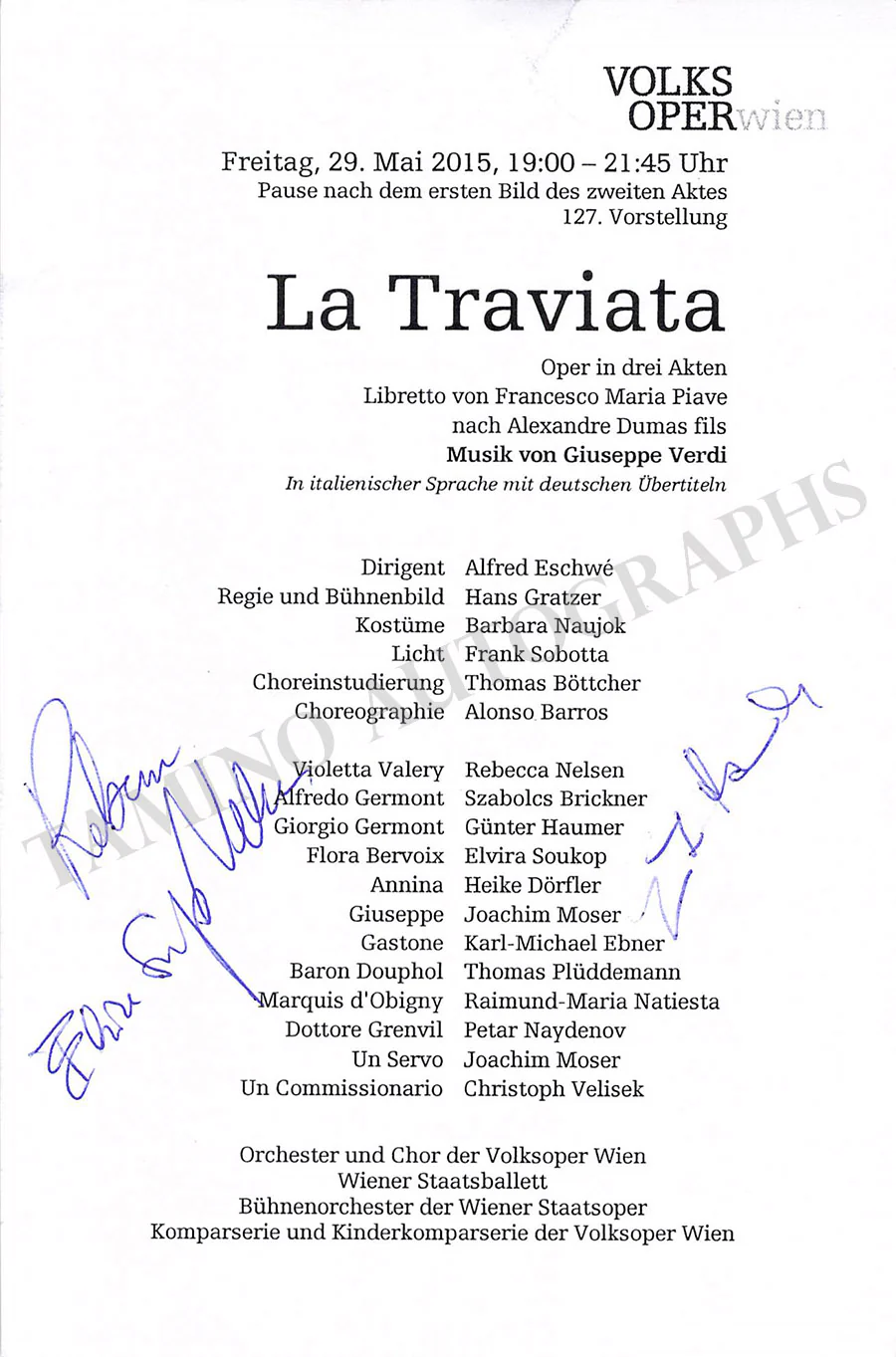 Vienna Opera - Collection of Signed Cast Pages 2001-2016 (Part I) - Image 64