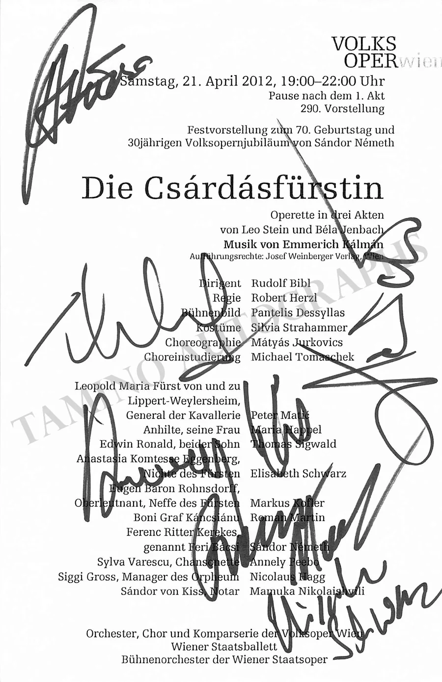 Vienna Opera - Collection of Signed Cast Pages 2001-2016 (Part II) - Image 10