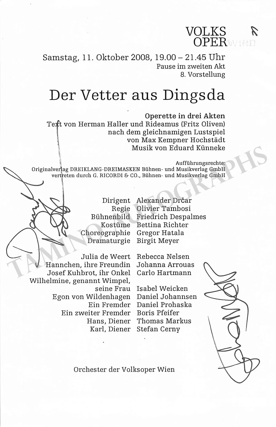 Vienna Opera - Collection of Signed Cast Pages 2001-2016 (Part II) - Image 110