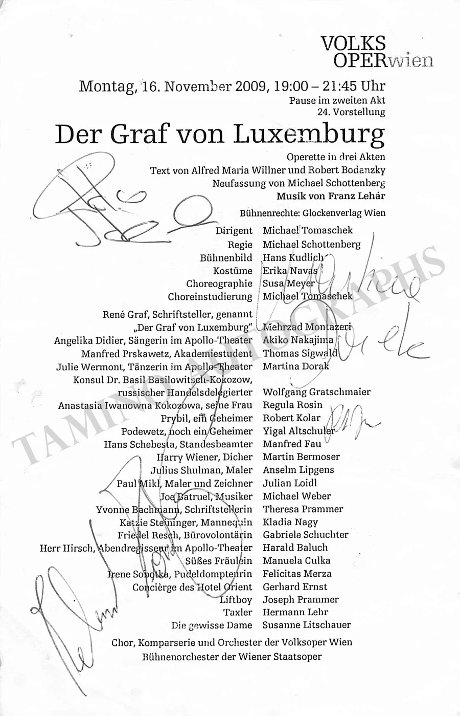 Vienna Opera - Collection of Signed Cast Pages 2001-2016 (Part II) - Image 136