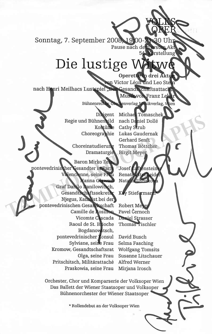 Vienna Opera - Collection of Signed Cast Pages 2001-2016 (Part II) - Image 161