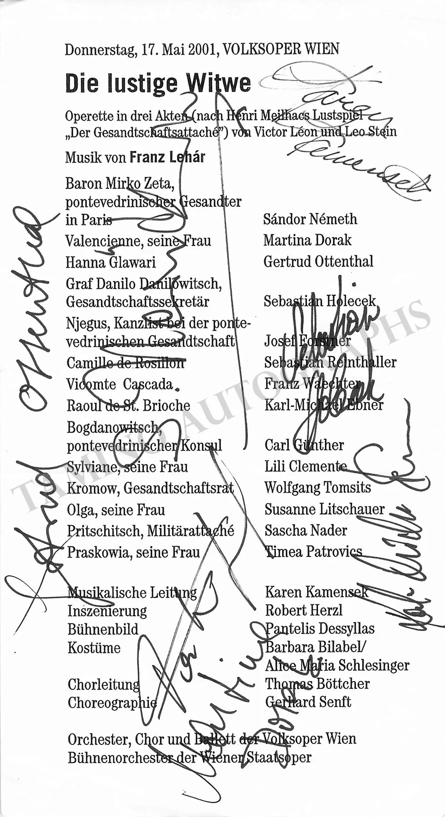 Vienna Opera - Collection of Signed Cast Pages 2001-2016 (Part II) - Image 22