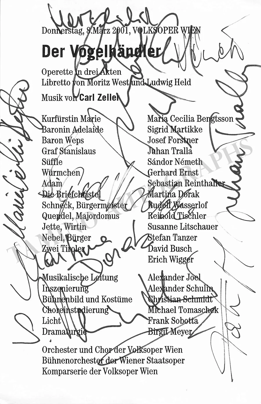 Vienna Opera - Collection of Signed Cast Pages 2001-2016 (Part II) - Image 59