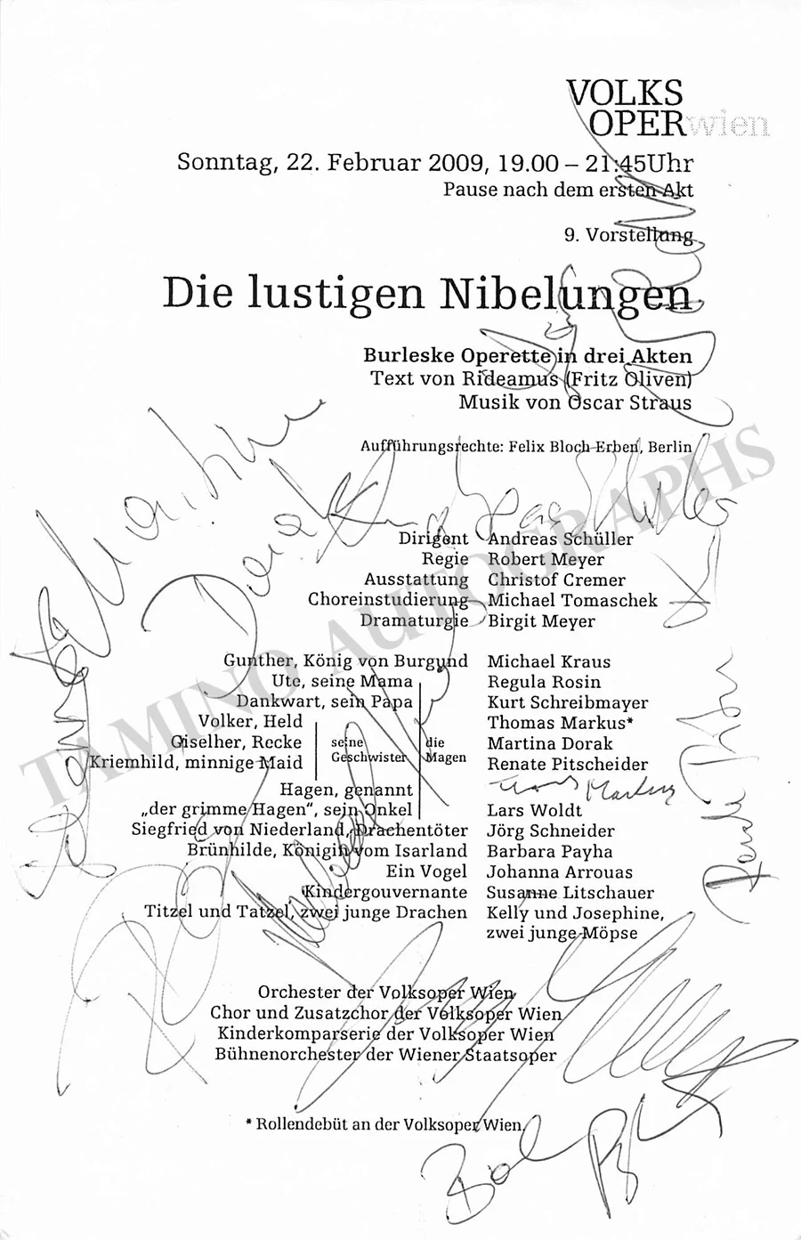 Vienna Opera - Collection of Signed Cast Pages 2001-2016 (Part II) - Image 79