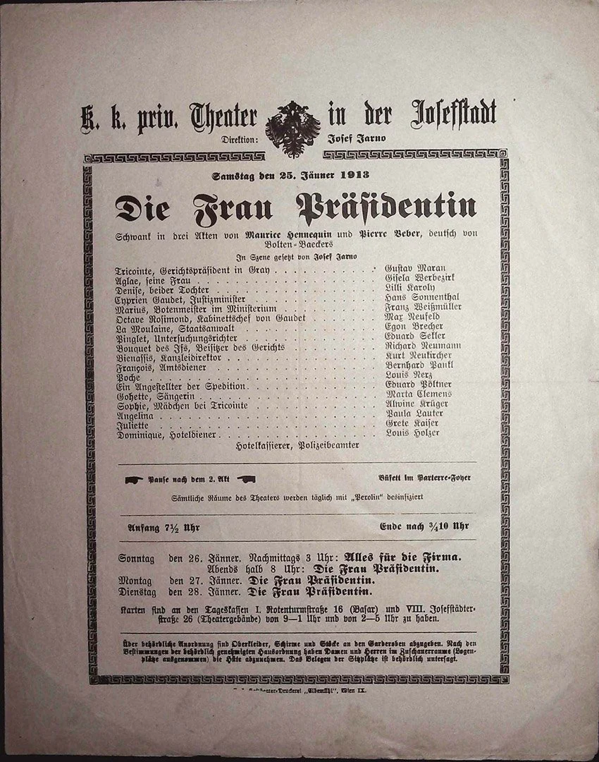 Vienna Theater Playbills -  Large Lot 1875-1930 - Image 19