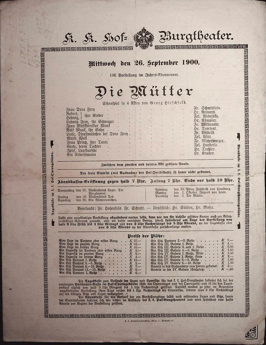 Vienna Theater Playbills -  Large Lot 1875-1930 - Image 34