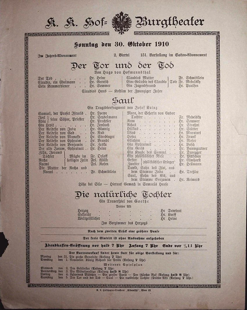 Vienna Theater Playbills -  Large Lot 1875-1930 - Image 43