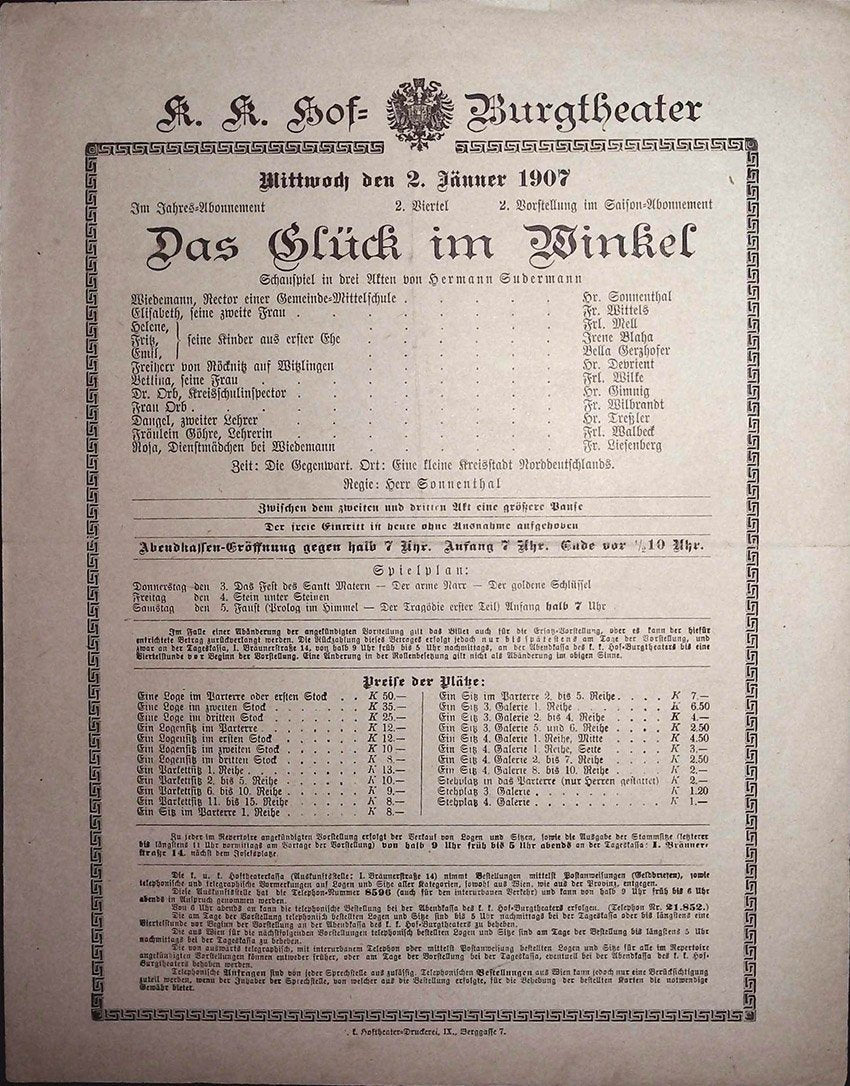 Vienna Theater Playbills -  Large Lot 1875-1930 - Image 47