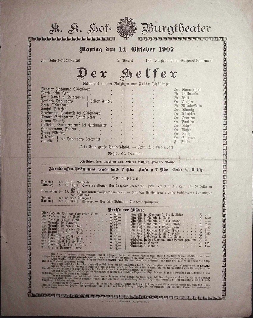 Vienna Theater Playbills -  Large Lot 1875-1930 - Image 52