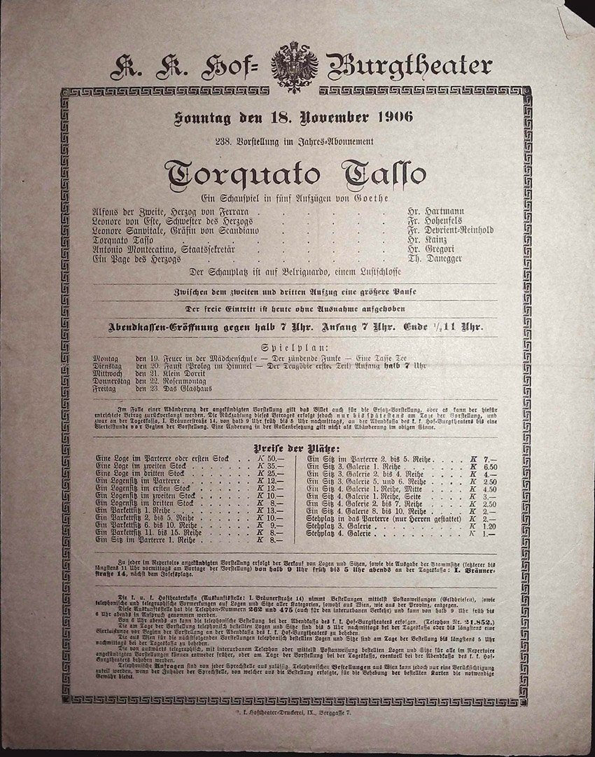 Vienna Theater Playbills -  Large Lot 1875-1930 - Image 58